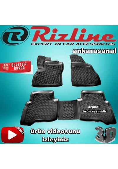 Rizline Fiat Fiorino 3D Paspas Havuzlu Siyah 2007-2020 Arası 4 Pr N11.10282