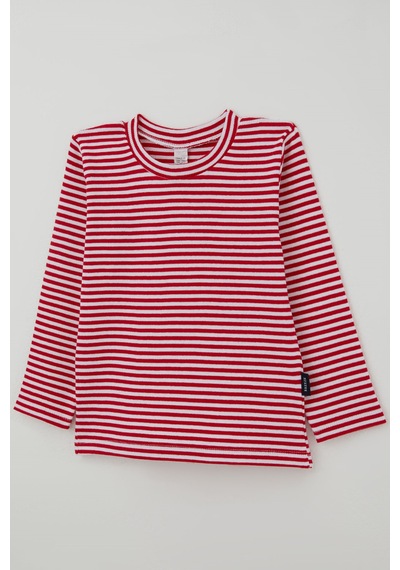 Breeze Kız Bebek Uzun Kollu Tişört Çizgili 9 Ay - 3 Yaş , Kırmızı