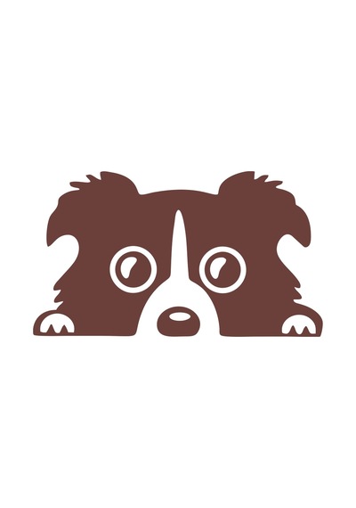 Köpek Araba Sticker 17x17 Cm Kahverengi