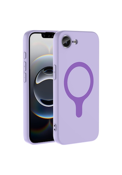 Maks Technology iPhone Uyumlu 16e Kılıf M-safe Şarj Özellikli Mkst Aris Silikon Kapak - Lila