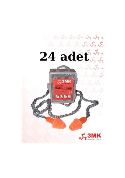3mk-kt24 Çam Tipi Kordonlu Kulak Tıkacı 24 Adet