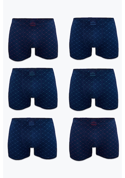 Malabadi Erkek 6'lı Lacivert Desenli Premium Collection Modal Boxer 6m251
