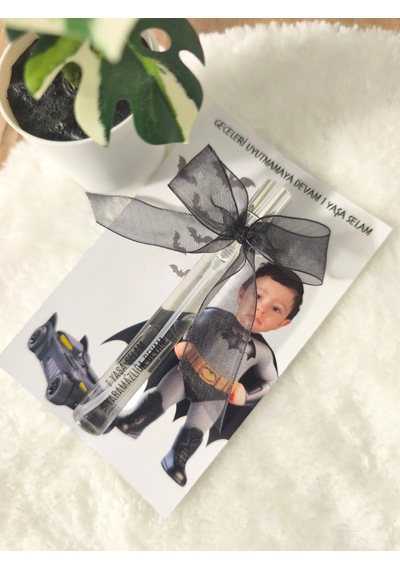 Pamuğum Atelier Kişiye Özel Fotoğraflı Yarasa Adam 10 Ml Sprey Kolonyalı Doğum Günü Hediyeliği 15-25-35-50 Adet 25 Adet