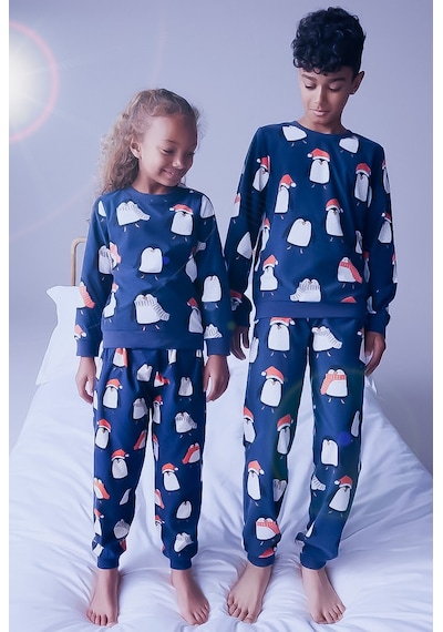Unisex Çocuk Yeni Sezon Pamuklu Mavi Renk Eğlenceli Penguenler Baskılıpaça Lastikli Pijama Takımı Mavi Penguen Mavi Unisex Çocuk Yeni Sezon Pamuklu Mavi Renk Eğlenceli Penguenler Baskılıpaça Lastikli Pijama Takımı Mavi Penguen Mavi