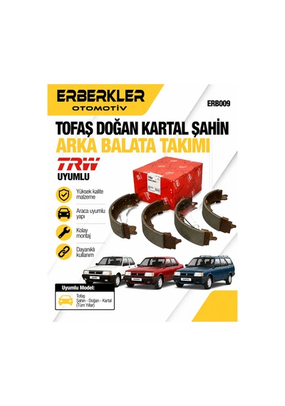 Tofaş Doğan Kartal Şahin Uyumlu Trw Arka Balata Takımı - Erb485