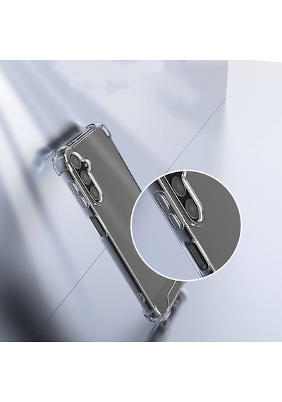 Samsung Galaxy Uyumlu Z Fold 6 Kılıf Köşe Korumalı Şeffaf Sert Premium Silikon Kapak Ryc/nitro Şeffaf