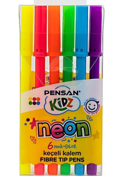 Keçeli Kalem 6 Lı Neon Renkler Pensan Fosforlu Keçeli Kalem 1 Pak