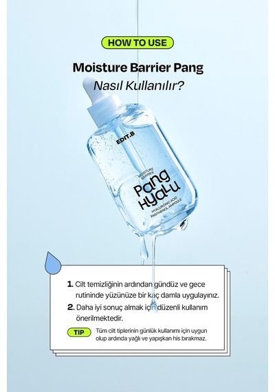 Editb Hyalüronik Asit ve Pantenol İçeren Cilt Bariyer Onarımını Destekleyen Nemlendirici Ampul 100 ML