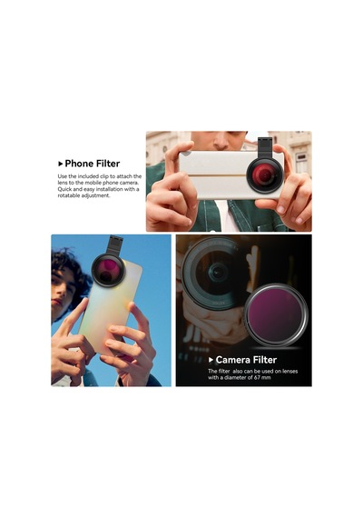 Apexel 67mm Akıllı Filtre Telefon Lensi
