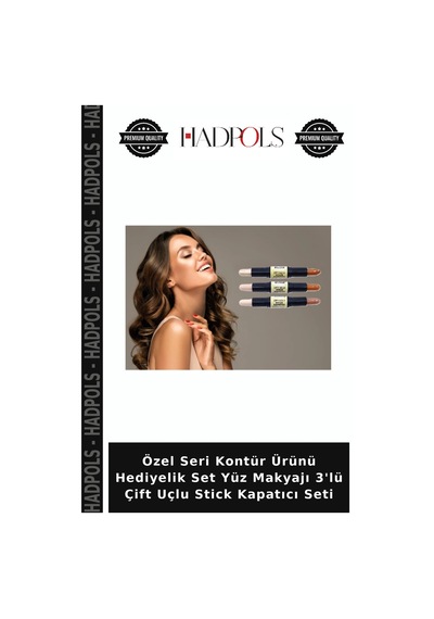 Özel Seri Kontür Ürünü Hediyelik Set Yüz Makyajı 3'lü Çift Uçlu Stick Kapatıcı Seti Çok Renkli