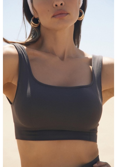 Jerf Holly Petek Desenli Kaplı Bralet Antrasit 001