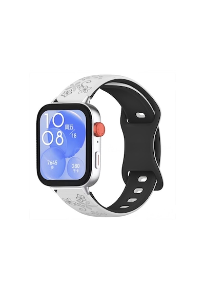 Huawei Watch Fit 3 İle Uyumlu Floraflex Çiçek Desenli Silikon Kordon
