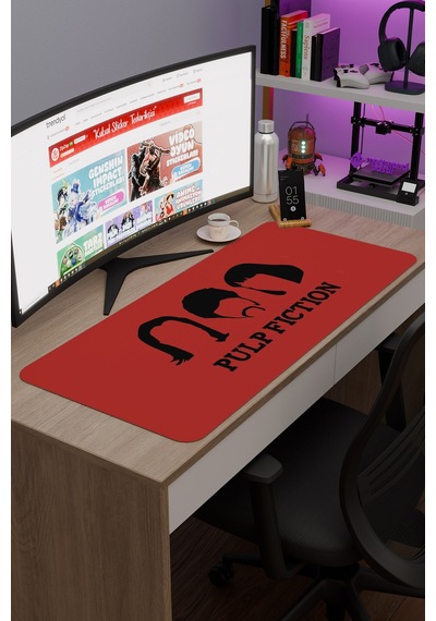 Pulp Fiction Ucuz Roman Tarantino V3 90x40 Xxl Gaming Kauçuk Kaymaz Taban Mouse Pad Fare Altlığı
