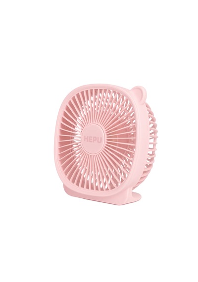 Hepu Hp-f03 Usb Şarjlı Sessiz Masaüstü Mini Fan 180 Ayarlanabilir Ayıcık Figürlü Tasarım, 3 Kademeli Pembe
