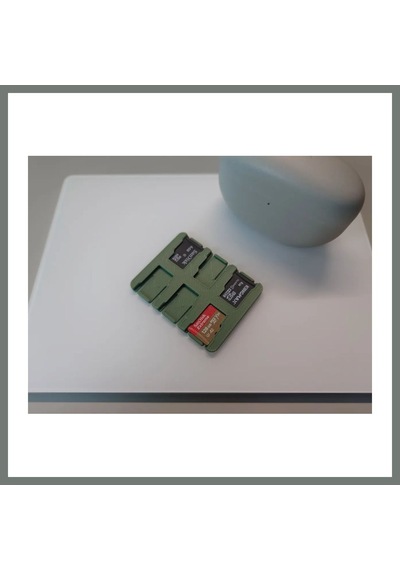 Bezos 3d Baskı Micro Sd Kart Saklama Kutusu Yaylı Kartlık Mikro Sd Kart Tutucu İnce Düzenleyici Yeşil Mmbz