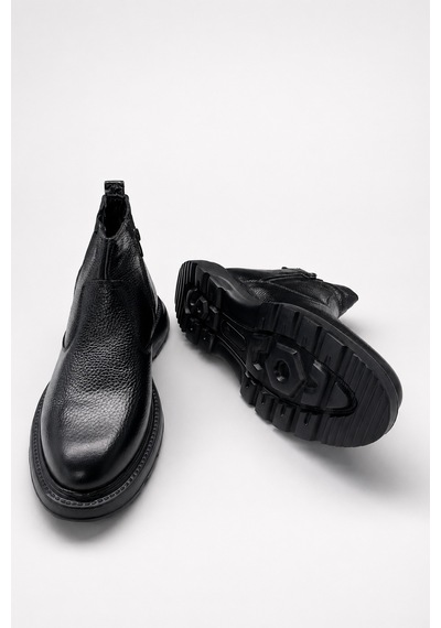 Morven Erkek Siyah Casual Fermuarlı Yarım Bot 26ks005001001 Siyah