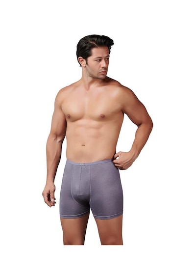 6 Adet Gümüş Erkek Bambu İnce Bel Elastan Boxer 8007 Gri