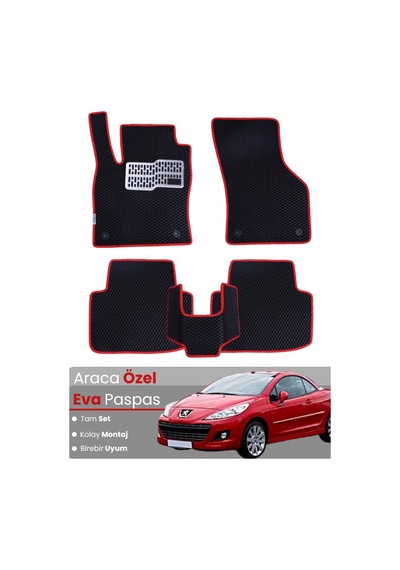 Peugeot 207 Coupe 2006-2014 Uyumlu Eva Paspas Tam Set Araca Özel,oto Paspas,kolay Montaj 657
