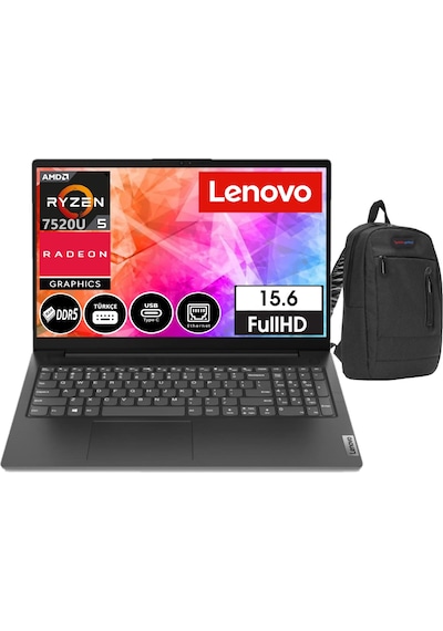 Lenovo V15 G4 AMN 82YU00QYTX09 R5-7520U 16 GB 256 GB SSD 15.6" W11P Dizüstü Bilgisayar + Zetta Çanta