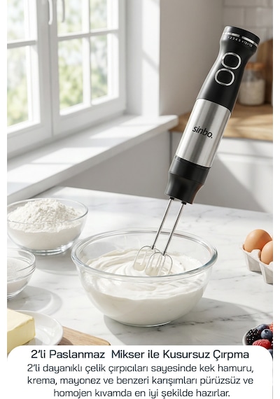 Sinbo Shb-7533 1500w El Blender Seti 2l Doğrayıcılı Çift Çırpıcılı