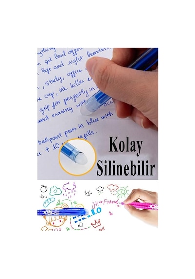 Mavi Silinebilir Tükenmez Kalem 3 Adet Bıa Silinebilir Jel Pilot Kalem Mürekkepli Kolay Silineb Tek Renk