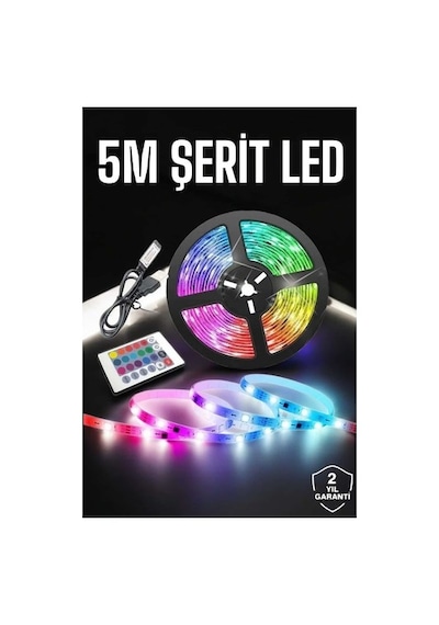 Led Işık 5 Metre Şerit Led Rgb Işıklı Sarı 31196682