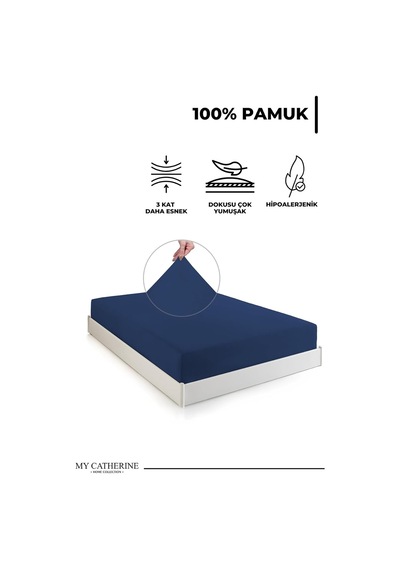 Lexroo Lastikli & Hipoalerjenik Çarşaf %100 Pamuk Çarşaf Penye K