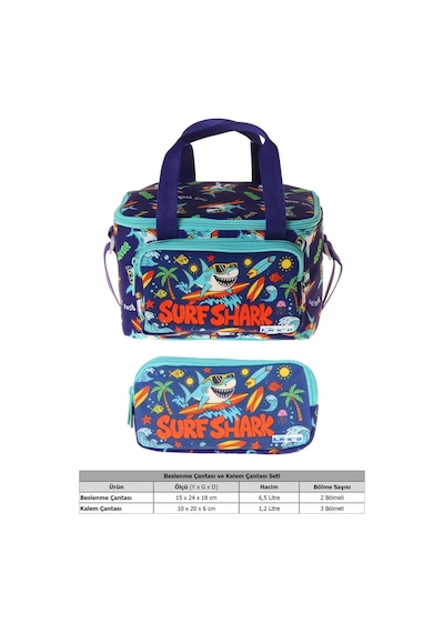 Kaukko Kids Erkek Çocuk Süper Köpekbalığı Baskılı Yeşil - Lacivert Thermo Beslenme Çantası Ve Kalemlik Seti - Setkk-l5355 Kaukko Kids Erkek Çocuk Süper Köpekbalığı Baskılı Yeşil - Lacivert Thermo Beslenme Çantası Ve Kalemlik Seti - Setkk-l5355