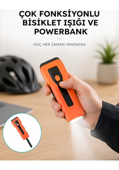 5000 Mah Bataryalı Bisiklet Farı Cob Çakar Çok Fonksiyonlu Yeni Nesil - Lisinya Diğer