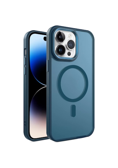 Fitcase Apple Uyumlu iPhone 16 Pro Max Kılıf Soft Mat Magsafe Kapak Lacivert