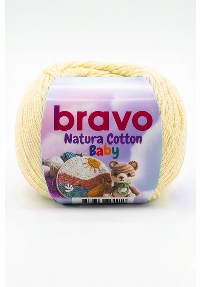 Natura Cotton Baby Açık Sarı 706 %100 Pamuk Örgü İpi 50 Gr 130 Mt