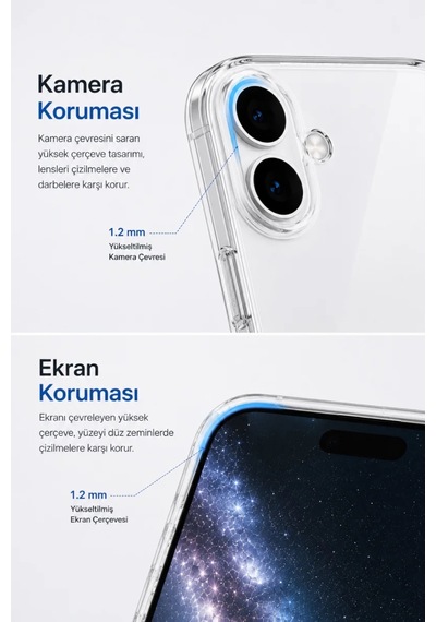 iPhone Uyumlu 17 Premium Şeffaf Mika Sararmaz Sert Magsafe Kılıf