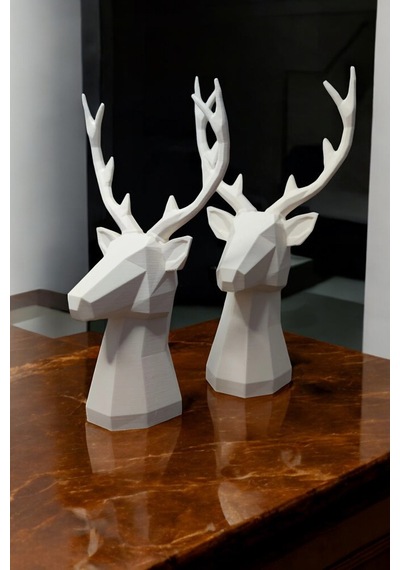 2'li Set Geyik Figürlü Modern Dekoratif Pinterest Biblo 22cm/19cm Dekoratif Geyik, Pinterest