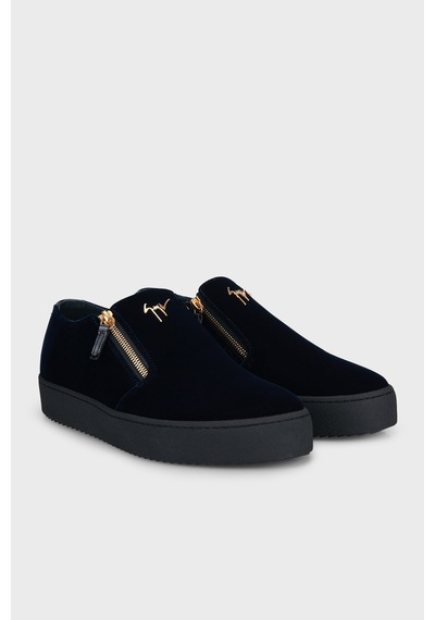 Giuseppe Zanotti Fermuar Detaylı Sneaker Ayakkabı Erkek Ayakkabı Ru60007-001 Lacivert