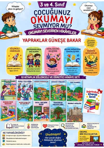 4.sınıflar İçin En Çok Okutan Öğrenmeyi Sevdiren Tam 10'lu Hikaye Seti