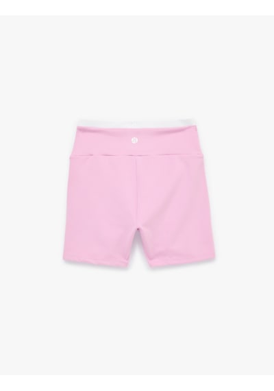 Koton Yüksek Bel Slim Fit İnterlok Spor Biker Tayt Pembe 6sak40410nk Gül
