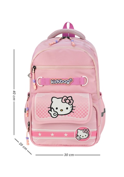 Hello Kitty Baskılı Ortopedik Su Geçirmez Ultra Lüx Okul Çantası Termal Beslenme Ve Kalemlik Pembe
