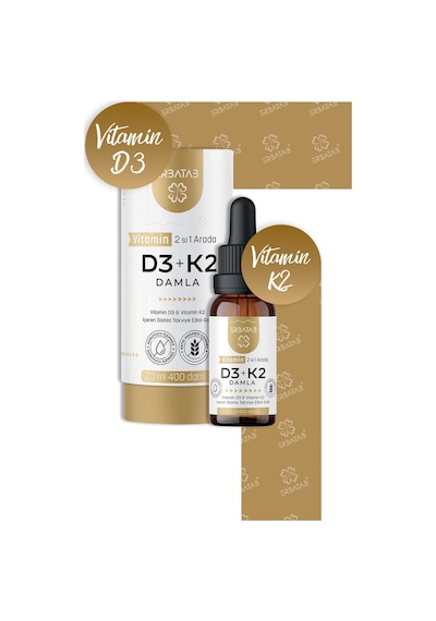 Erbatab D3 K2 İkisi Bir Arada Damla Vitamin 20 ML