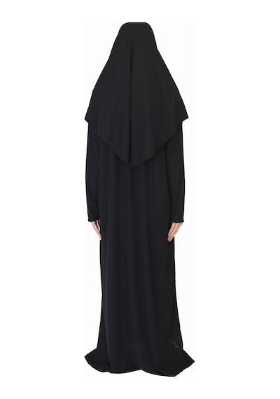 Zehranaz Namaz Elbisesi Siyah Fermuarlı Namaz Elbisesi Siyah