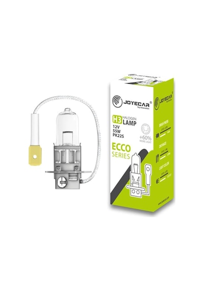 Joyecar H3 Halojen Ampul, Ecco Serisi, 12v 55w,%60 Daha Fazla Işık, Pk22s Soket