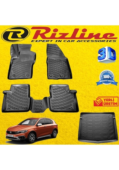 Fiat Egea Cross 3D Paspas + Bagaj Havuzu 2020 Sonrası Set Rizline N11.9861