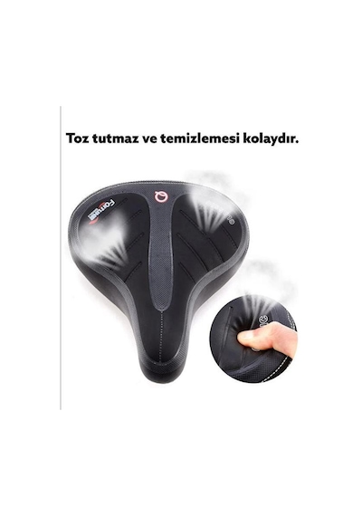 Xbyc 1840 Bisiklet Koltuk Sele Elastomer Yaylı Soft Doku Selesi Geniş Sele Geniş Bisiklet Oturağı Siyah