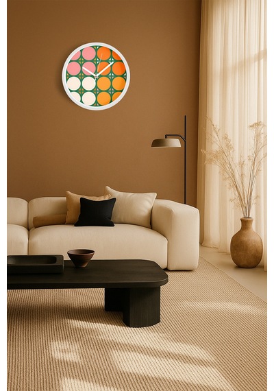 Modern Duvar Saati - 30cm - Önü Camlı Beyaz Kasa - Sessiz Mekanizma-jh0173 Beyaz