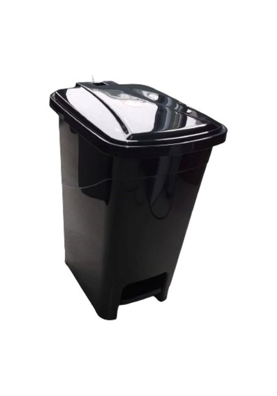 15 Lt Slim Pedallı Plastik Çöp Kovası Siyah, Evf5ds3020