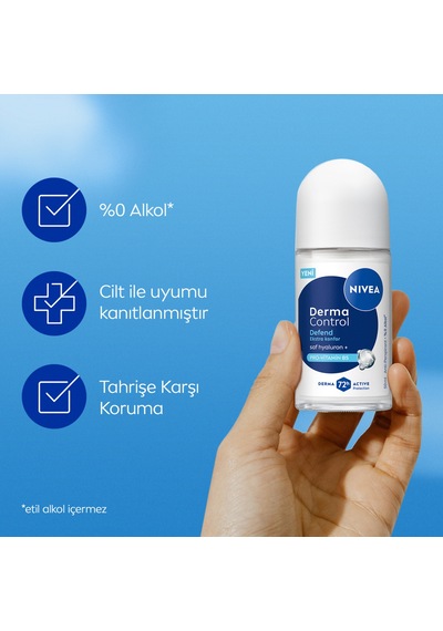 Nıvea Derma Control Defend Kadın Roll-on Deodorant Tahriş Karşıtı 50 Ml X 2 Adet