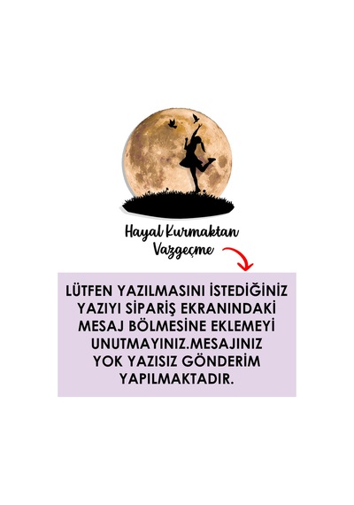 Kişiselleştirilebilir Led Işıklı Epoksi Cam Katmanlı Tablo Kaylee Dolunay Sarı - 738127534 Sarı
