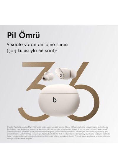 Studio Buds + Gürültü Önleme Özellikli Gerçek Kablosuz Kulaklık, Apple Ve Android İle Gelişmiş Uyumluluk, Yerleşik Mikrofon, Tere Dayanıklı Bluetooth Kulaklık - Şeﬀaf
