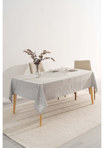 Rivaistanbul Jumbo Jakar Gri Sıvı İtici Leke Tutmaz Masa Örtüsü 160x220 Cm Gri