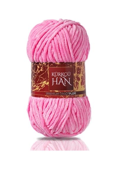 Kürkçü Han Kadife 100 G 95 M Örgü İpi Khkad Şeker Pembe