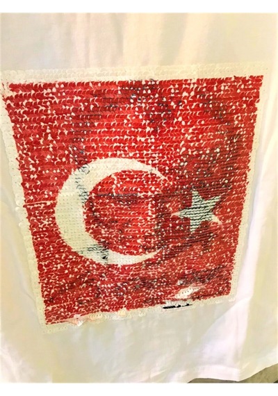 Elif Bebe Atatürk Ve Bayrak Tshirt Beyaz